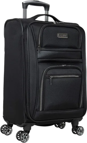 Vista 3 de Kenneth Cole Reaction Rugged Roamer Luggage Collection - Maleta de viaje ligera y expandible con 8 ruedas, Negro -, Rugged Roamer Luggage Collection