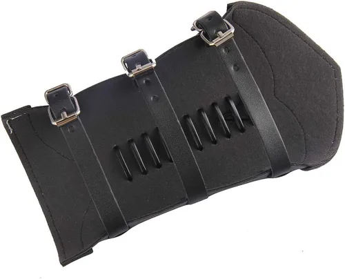 Vista 7 de Jeilwiy Pulsera de guante de cuero, brazaletes medievales, muñequera vikinga, caballero LARP, brazos vikingos, disfraz renacentista