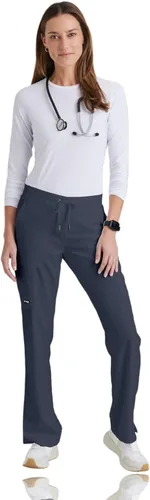Vista 4 de Grey's Anatomy - Pantalón de uniforme médico de frente plano, con 6 bolsillos, para mujer