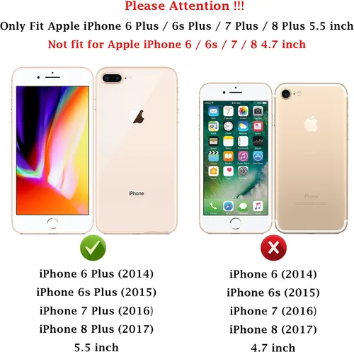 Vista 2 de MDCN Funda para iPhone 8 Plus, iPhone 7 Plus: funda protectora de doble capa resistente para teléfono celular, a prueba de golpes, resistente