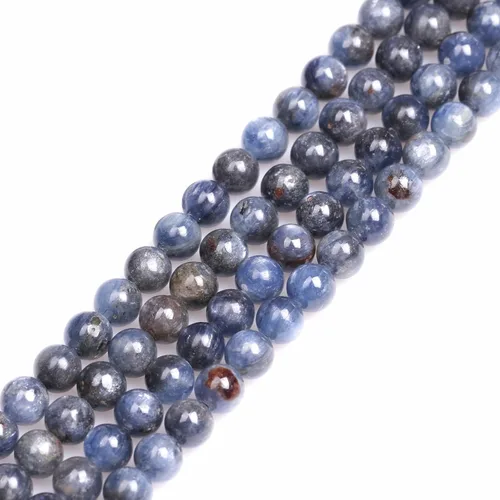Vista 55 de GEM-Inside - 95 cuentas AA color morado oscuro de amatista de 15 pulgadas por hebra con agujero, piedras preciosas naturales y cuentas de cristal