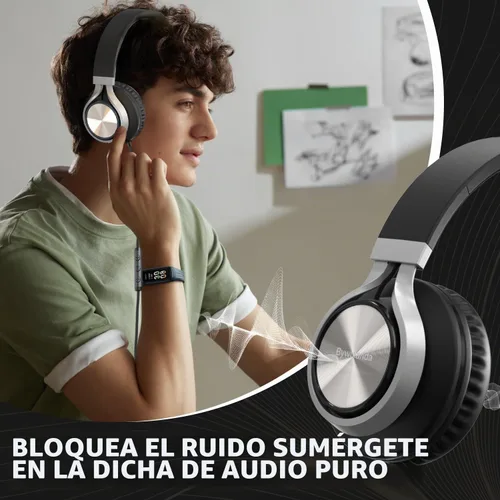 Vista 2 de Bywulanda - Auriculares USB C con micrófono, cable sobre la oreja para la escuela Volume Control, HD Stereo Sound, Comfortable Fit, Wired Foldable