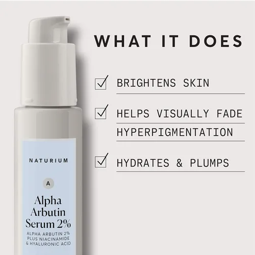 Vista 4 de Naturium Suero de alfa arbutina al 2% con alfa arbutina, niacinamida y limón, cuidado facial y de piel, 1 oz