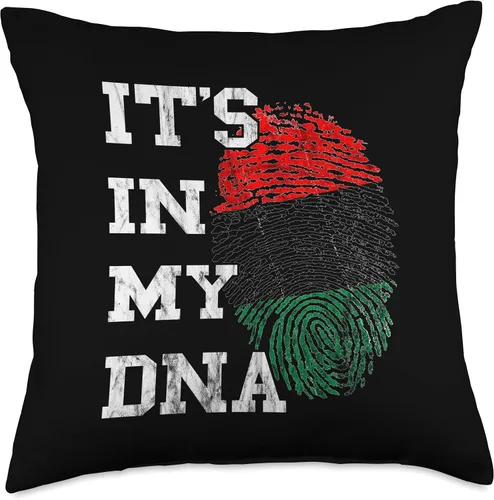 Vista 4 de It's In My DNA Black Liberation Flag Pan African UNIA Flag Throw Pillow