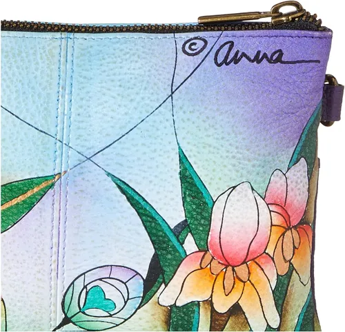 Vista 4 de Anna by Anuschka Cartera organizadora de pulsera de cuero genuino pintada a mano