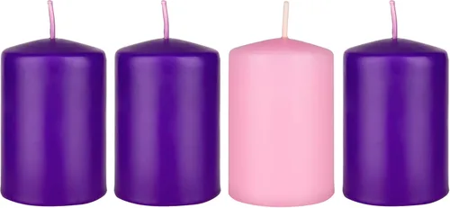 Vista 21 de Mega Candles Juego de 4 piezas de velas de Adviento de Navidad sin perfume, vertidas a mano de cera premium con parte superior en forma de campana