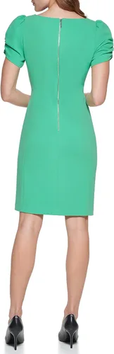 Vista 4 de Karl Lagerfeld Paris Vestido de tubo fruncido lateral crepé para mujer