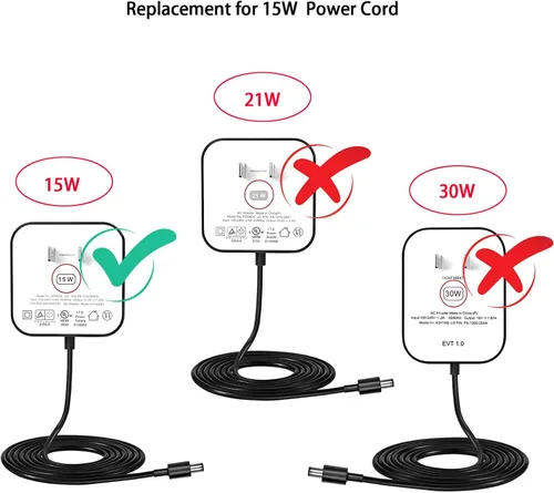Vista 4 de Cable de alimentación de repuesto de 15 W para Alexa Dot 3ª generación/Dot 5ª generación 2022/Dot 4th/Kids Edition, TV Cube, Echo Show 5, Echo Pop