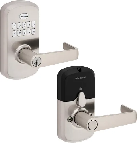 Vista 11 de Kwikset SmartCode 955 - Cerradura electrónica de palanca Kingston de 10 botones en negro mate para uso comercial ligero, con entrada sin llave