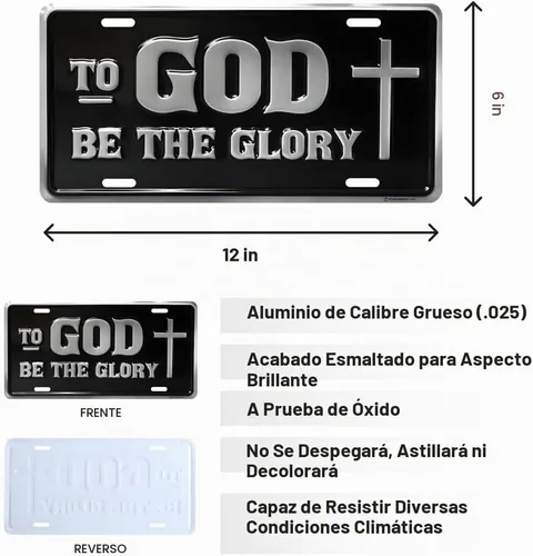 Vista 5 de Placa de matrícula universal inspiradora de lujo para automóvil, placa de automóvil a prueba de óxido, resistente a la intemperie, duradera, acabado