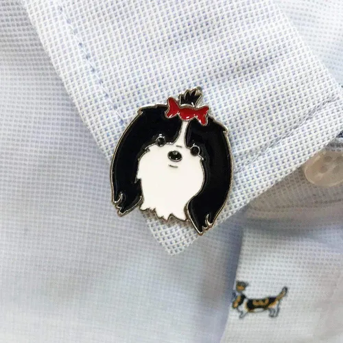 Vista 2 de 2 piezas de broche de metal para perro, insignias de identificación para niños y adultos, ropa, mochilas, regalos de decoración (33-Shih Tzu)