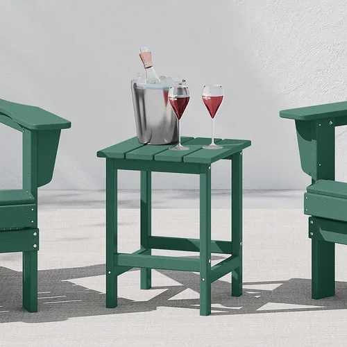 Vista 24 de WestinTrends Malibu - Mesa auxiliar cuadrada para exterior para silla Adirondack, teca