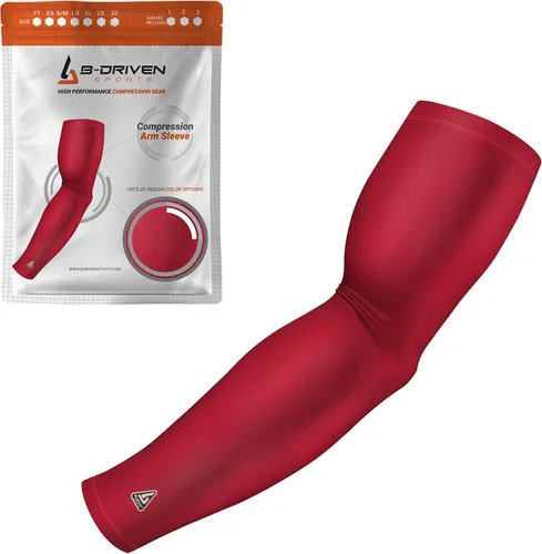 Vista 27 de B-Driven Sports Manga de Compresión Pro-Fit para Brazo - Deportes Atléticos Baloncesto, Fútbol, Sóftbol, Carrera, Juegos, - nan (1 unidad)