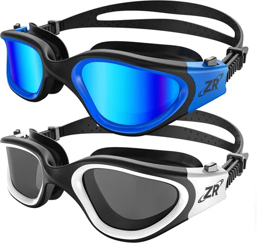 Vista 9 de ZIONOR Gafas de natación, 2 paquetes de gafas de natación polarizadas G1 para adultos, hombres y mujeres