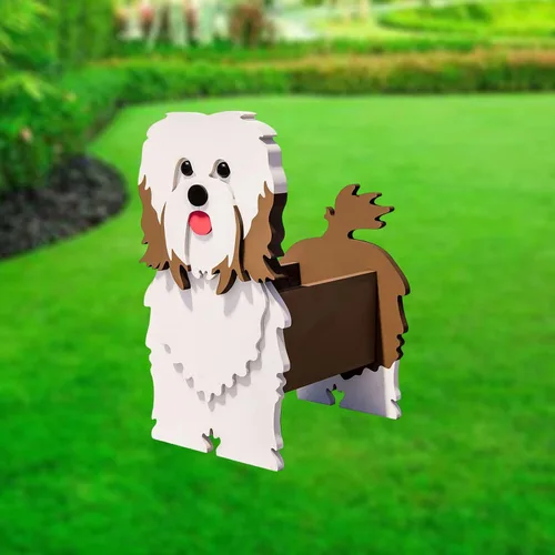 Vista 16 de XOOFMASS Lindas macetas de perro para plantas al aire libre, macetas de madera para perros, macetas en forma de perro, macetas para suculentas