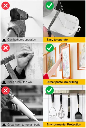 Vista 7 de Cinta de doble cara, cinta de montaje para arte y manualidades, cinta nanoadhesiva de dos caras, tiras transparentes de doble pegado, cinta de pared