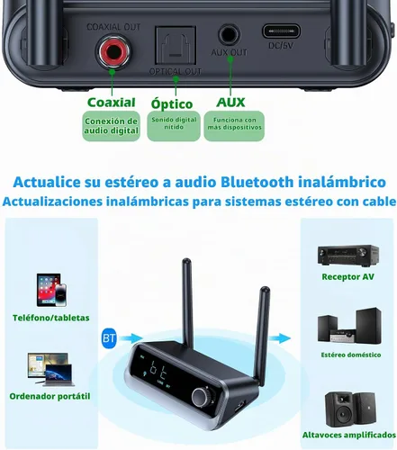 Vista 3 de KAIY - Receptor Bluetooth 5.4 para el hogar, adaptador de audio Bluetooth