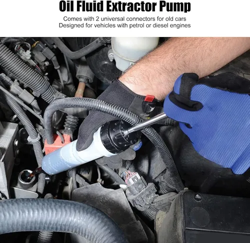Vista 2 de Extractor de líquidos automotriz, bomba extractora manual de fluidos de 1.5L, jeringa de cambio de aceite con manguera, bomba de llenado