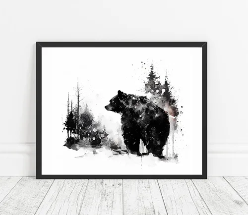 Vista 12 de WIldlife - Póster impreso de pez pescador, impresiones abstractas de animales de acuarela, obras de arte de naturaleza para sala de estar