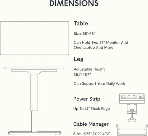 Vista 50 de FLEXISPOT EN2 Escritorio de pie de una pieza completa con regleta de alimentación de abrazadera, escritorio eléctrico de altura ajustable de 40 x 24