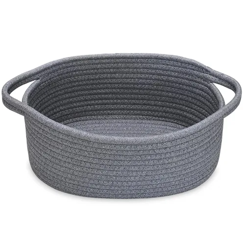 Vista 29 de ABenkle Cesta Pequeña con Asas - Contenedor de Almacenamiento Tejido de Cuerda Decorativo Duradero Cubo Organizador de Estante, Cesta de Regalo
