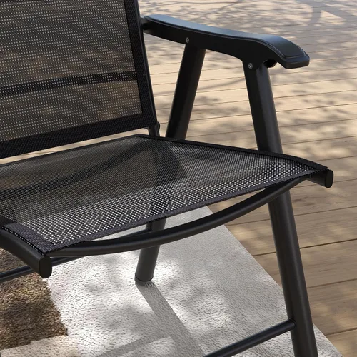 Vista 8 de Outsunny - Juego de 4 sillas plegables para patio, color negro