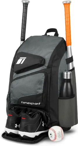 Vista 7 de Tonesport, Bolsa de Béisbol - Mochila para Béisbol, Sóftbol, T-Ball - Bolsa de Bate para Adultos y Jóvenes