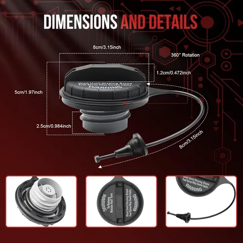 Vista 6 de Tapón de gasolina FC920 F4TZ-9030-C para Ford Bronco II Ranger Explorer Windstar Excursion F150 F250 HD F350 E350 Super Duty Truck E150 E250 E350