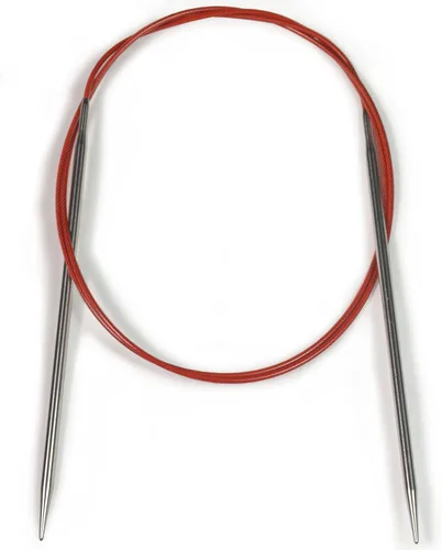 Vista 6 de ChiaoGoo - Aguja para tejer circular de acero inoxidable (102 cm), color rojo