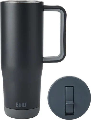 Vista 5 de Built Cascade - Vaso aislado con pajilla, 40 onzas, color negro