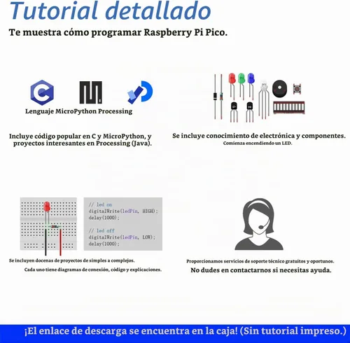 Vista 5 de Freenove Kit de inicio definitivo para Raspberry Pi Pico (incluido), microcontrolador Cortex-M0+ de doble núcleo, tutorial detallado de 767 páginas