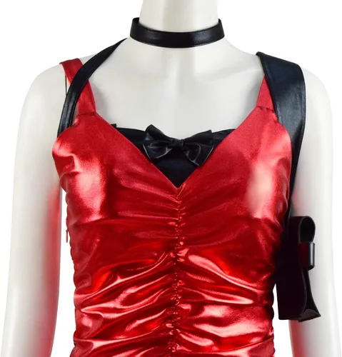 Vista 6 de Ada Wong - Disfraz de cosplay para mujer disfraz de Halloween vestido rojo