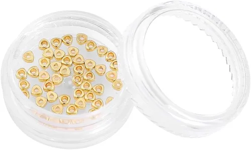 Vista 7 de BEADIA Cuentas espaciadoras triangulares chapadas en oro de 14 quilates, 0.098 x 0.059 in, 50 unidades para hacer joyas, no se deslustran