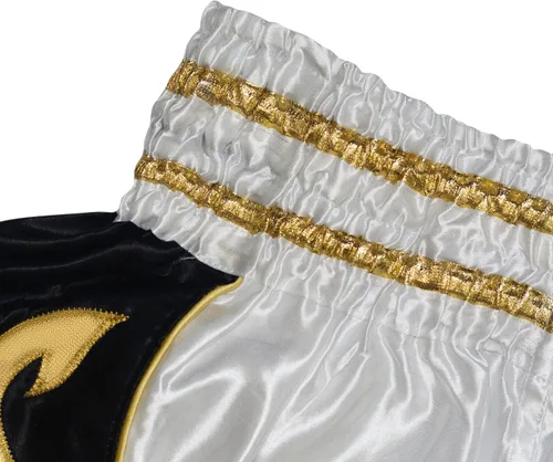 Vista 4 de SIAMKICK Pantalones cortos de Muay Thai para niños (4 años a 10 años), boxeo, kickboxing, artes marciales mixtas para niños y niñas