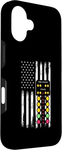 Vista 3 de American Flag Drag Strip Auto Tree Light Racecar Driver Case for iPhone 16