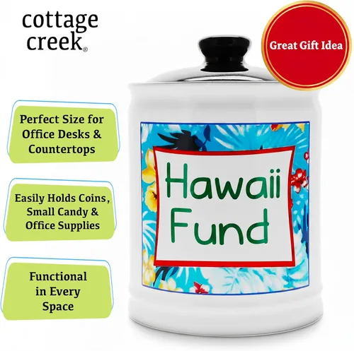 Vista 5 de Cottage Creek Tarros Hawaii Fund Travel Bank – Alcancía de cerámica para vacaciones y viajes esenciales para mujeres, hombres, parejas Regalo