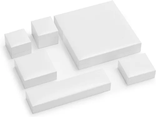 Vista 9 de Oirlv Juego de joyas de terciopelo blanco caja de regalo anillo pendiente collar grande caja de almacenamiento