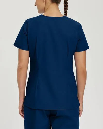 Vista 3 de Landau Essentials 8111 - Camiseta médica con cuello en V y 4 bolsillos para mujer