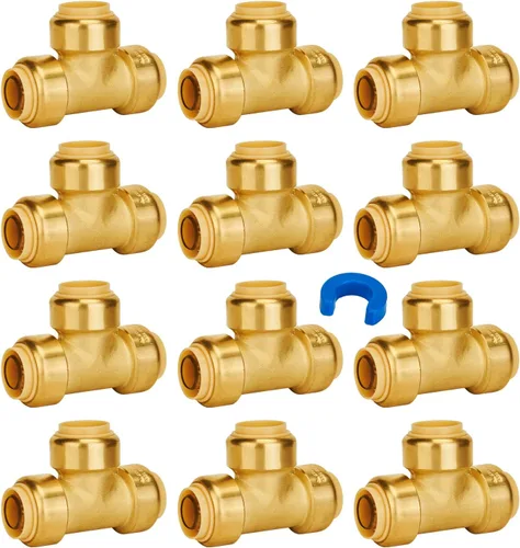 Vista 10 de SUNGATOR Acoplamiento recto a presión de 1 pulgada, PEX de empuje para conectar, cobre, CPVC, accesorios de plomería de latón sin plomo con clip