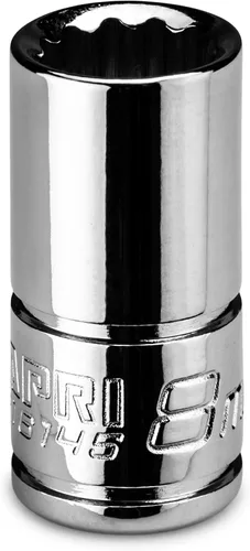 Vista 9 de Capri Tools Zócalo poco profundo de 0.157 in, accionamiento de 1/4", 12 puntos, métrico