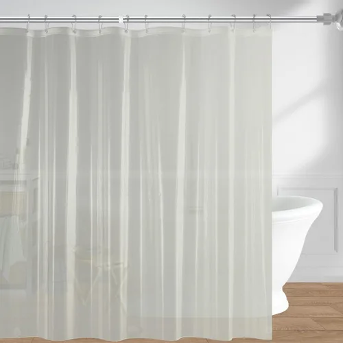 Vista 11 de Downluxe - Forro de cortina para regadera de 72x72 - PEVA transparente. Calibre 3, calibre 8, esmerilado ligero, impermeable, inodoro con orificios