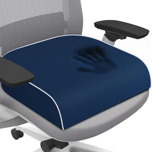 Vista 13 de SweetSlubr Cojín de asiento para aliviar el dolor de coxis, cojín para silla de oficina, cojín de espuma viscoelástica grande con funda