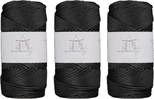 Vista 73 de Makromecity, Cordón de macramé de poliéster de 2 mm x 38 metros (125 yardas) 2 mm de polipropileno, cordón de macramé para crochet, bolsa