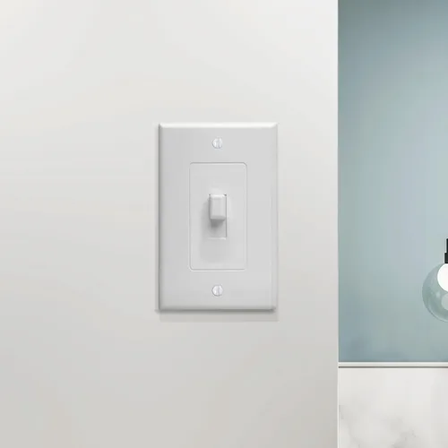 Vista 3 de Taymac 5070W Masque 2000 - Placa de pared estilo decorador de 1 banda, marco de pared pintable para interruptor de palanca, blanco (paquete de 1)