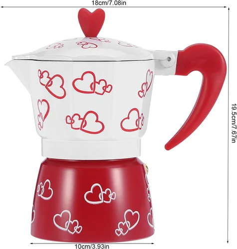 Vista 8 de CHICIRIS Cafetera espresso para estufa, olla clásica de 4 tazas de café italiano moca, aluminio, 6.8 fl oz/6.8 oz
