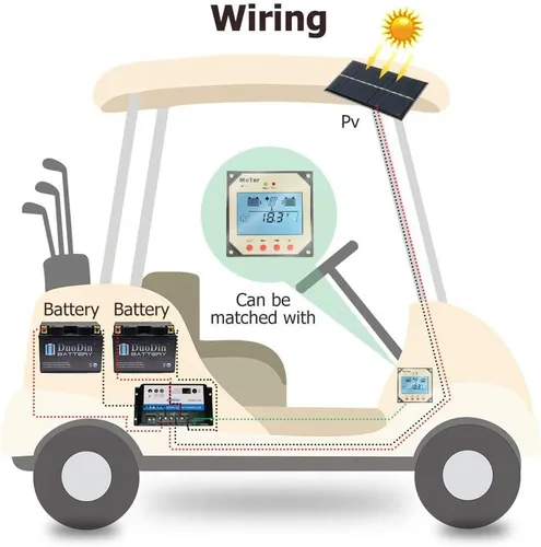 Vista 5 de EPEVER Medidor MT-1 remoto con pantalla LCD para controlador de carga solar EPIPDB-COM Serie 10A/20A Sistema de carga de panel solar de doble batería