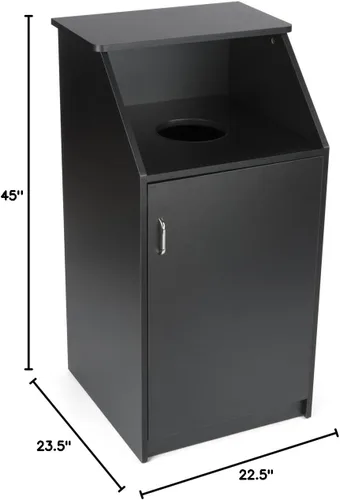 Vista 6 de Displays2go Papelera comercial, acabado negro