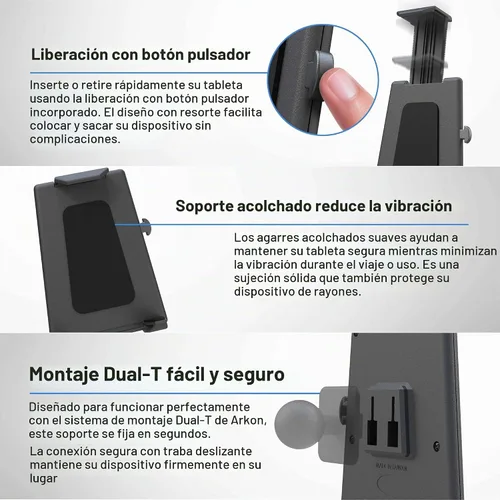 Vista 4 de ARKON Soporte para tablet y teclado para coche Soporte para tableta para coche Durabilidad de grado profesional Fácil instalación Bandeja