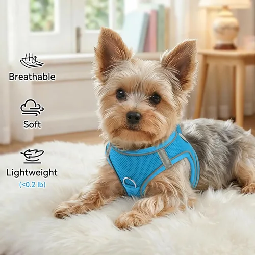 Vista 39 de Joytale Arnés para Perros Pequeños, Chaleco de Malla Transpirable Step-in, Arneses Acolchados Suaves Reflectantes para Gatos y Perros Cachorros