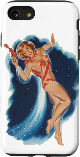 Vista 13 de Funda para iPhone 15 Space Explorer Ciencia ficción Ciencia Ficción Pin Up Girl